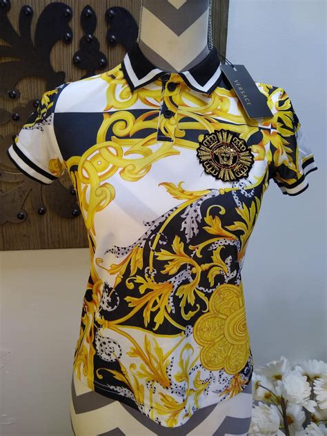 versace gold and white shirt|Versace shirt black and gold.